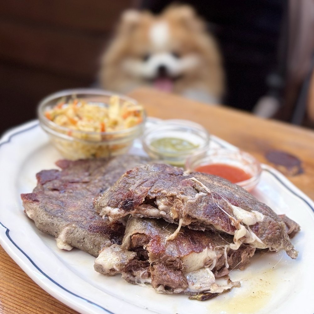 Popoca Oakland - Pupusa de Lengua: Beef tongue, queso, recaudo ($11 x2) - Salvadoran Near Me - Oakland, California Popoca Oakland - Pupusa de Lengua: Beef tongue, queso, recaudo ($11 x2) - Salvadoran Near Me - Oakland, California