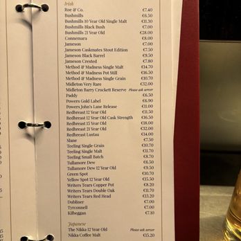 The Church - Menu - Bars Near Me - Dublin, D The Church - Menu - Bars Near Me - Dublin, D