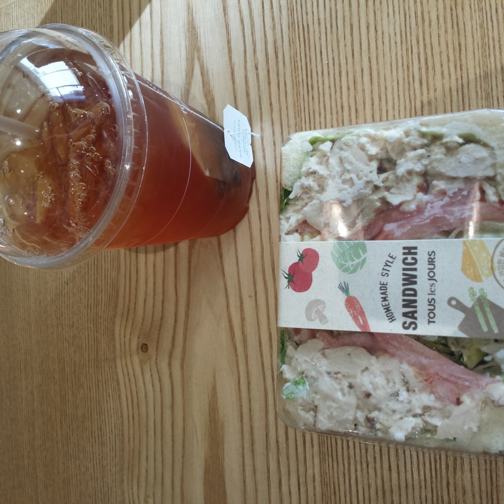 Tous Les Jours - Chicken Salad Sandwich & iced earl grey - Bakeries Near Me - Glenview, Illinois