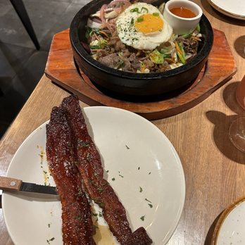 Surisan - bibimbap (AKA Dolsot) & 2 Pieces Millionaire's Bacon Side - Korean Near Me - San Francisco, California Surisan - bibimbap (AKA Dolsot) & 2 Pieces Millionaire's Bacon Side - Korean Near Me - San Francisco, California