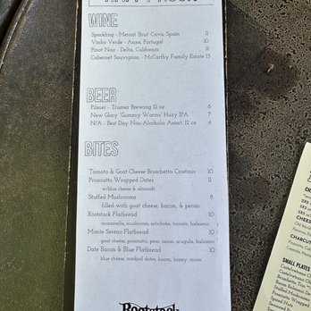 Rootstock Wine Bar - Happy hour menu May 2025 - Wine Bars Near Me - Mountain View, California