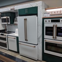 Appliance Village - GE kitchen display of Matte White Collection