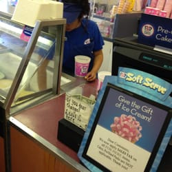 Baskin Robbins - So shocked she was eating her French-fries while packing my ice cream