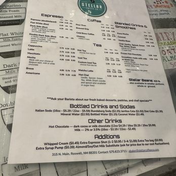 Stellar Coffee - Menu - Coffee & Tea Near Me - Roswell, New Mexico