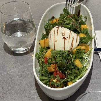 Q Terrace - Burrata mango salad - Seafood Near Me - Laguna Beach, California Q Terrace - Burrata mango salad - Seafood Near Me - Laguna Beach, California