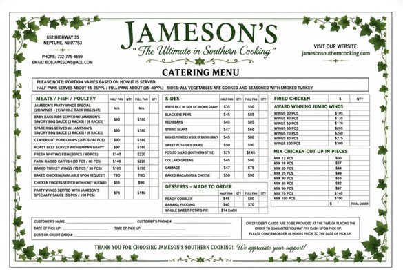 Menu photo 1 Jameson's Neptune City, NJ Menu photo 1 Jameson's Neptune City, NJ