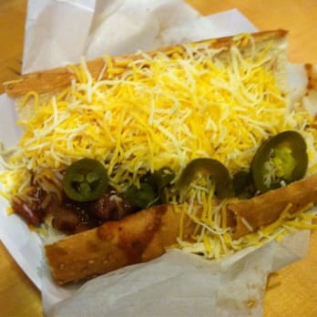 Top Dog - Bratwurst with chili and cheese. - Fast Food Near Me - Berkeley, California Top Dog - Bratwurst with chili and cheese. - Fast Food Near Me - Berkeley, California