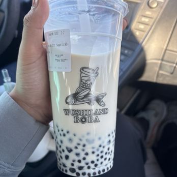 Wushiland Boba - jasmine milk tea with pearls and mini pearls - Bubble Tea Near Me - Sacramento, California Wushiland Boba - jasmine milk tea with pearls and mini pearls - Bubble Tea Near Me - Sacramento, California