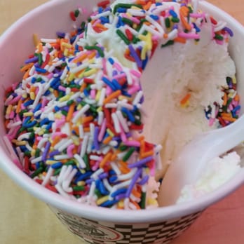 Ashley's Ice Cream - Sweet cream with rainbow sprinkles - Ice Cream & Frozen Yogurt Near Me - Branford, Connecticut Ashley's Ice Cream - Sweet cream with rainbow sprinkles - Ice Cream & Frozen Yogurt Near Me - Branford, Connecticut