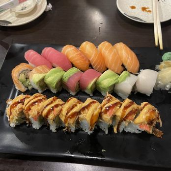 Wow Sushi - Rainbow Roll - Sushi Bars Near Me - Edmond, Oklahoma