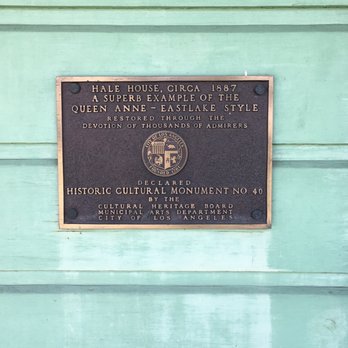 Heritage Square Museum - Hale House landmark plaque - Museums Near Me - Los Angeles, California