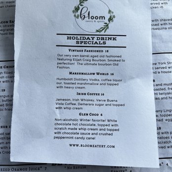Bloom - Menu - American Near Me - Santa Clara, California Bloom - Menu - American Near Me - Santa Clara, California
