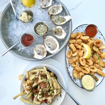 Plank Provisions - half a dozen oysters, calamari, chowder fries!! - Seafood Near Me - Omaha, Nebraska Plank Provisions - half a dozen oysters, calamari, chowder fries!! - Seafood Near Me - Omaha, Nebraska