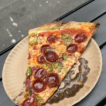 Scarr's Pizza - Hot boi with hot honey - way too greasy otherwise loved it - Pizza Near Me - New York, New York Scarr's Pizza - Hot boi with hot honey - way too greasy otherwise loved it - Pizza Near Me - New York, New York