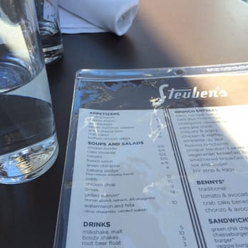 Steuben's Uptown - Menu and cold water on the patio for brunch - Diners Near Me - Denver, Colorado Steuben's Uptown - Menu and cold water on the patio for brunch - Diners Near Me - Denver, Colorado