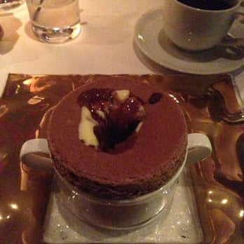 Gary Danko - Chocolate soufflé with chocolate and white chocolate sauces - New American Near Me - San Francisco, California Gary Danko - Chocolate soufflé with chocolate and white chocolate sauces - New American Near Me - San Francisco, California
