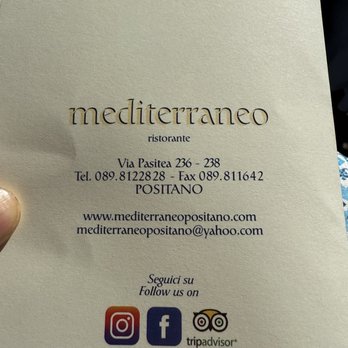 Mediterraneo - The address - Italian Near Me - Positano, SA