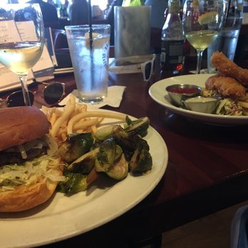 Brigantine - Lamb burger with goat cheese and fish and chips - Seafood Near Me - Del Mar, California