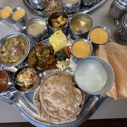 Rajdhani Thali Restaurant - Weekend-special Thali Entrées - Malai Kofta, Mix Veg. Jaipuri, Aloo Tamatar Rassa