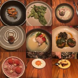 Eight course menu