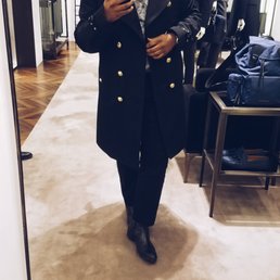 The way you feel when you put on a $3,500.00 military style shearling trench.