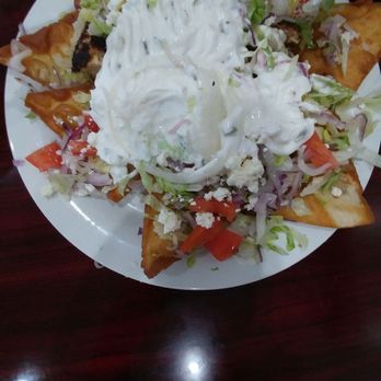 Lantern  - Greek Nachos with chicken! - Pizza Near Me - Yorktown, Virginia