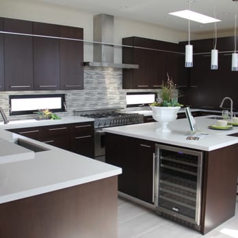 Hampton Woodwork & Design - Modern kitchen design quarter sawn walnut doors and stainless steel inlay. Design by Hampton woodwork. - Kitchen & Bath Near Me - Gardena, California Hampton Woodwork & Design - Modern kitchen design quarter sawn walnut doors and stainless steel inlay. Design by Hampton woodwork. - Kitchen & Bath Near Me - Gardena, California