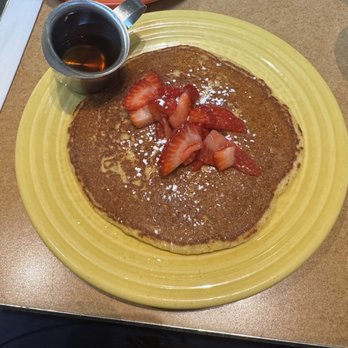 Geraldine's Counter - Cornmeal pancake with strawberries - American Near Me - Seattle, Washington