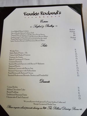 Menu photo 6 Frankie Rowland's Steakhouse Roanoke, VA Menu photo 6 Frankie Rowland's Steakhouse Roanoke, VA