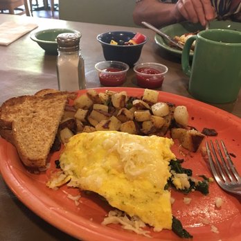 Putah Creek Cafe - Again, I couldn't wait. Vegetarian omelette, etc. - Breakfast & Brunch Near Me - Winters, California