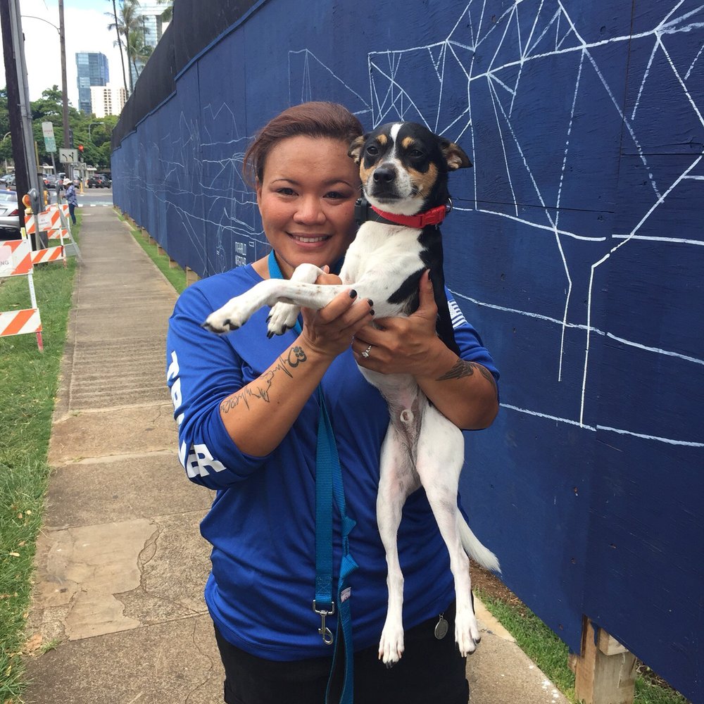 Beans & his trainer (Aunty Sherry) at pick up Beans & his trainer (Aunty Sherry) at pick up