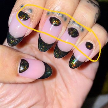 Tango Nail - Blobs of black on the bottom of my nails, very inconsistent and way too big. - Nail Salons Near Me - Las Vegas, Nevada Tango Nail - Blobs of black on the bottom of my nails, very inconsistent and way too big. - Nail Salons Near Me - Las Vegas, Nevada