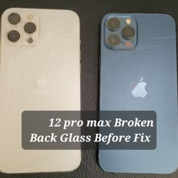 iPhone Repairing - Broken Back Glass Before & After Fix
