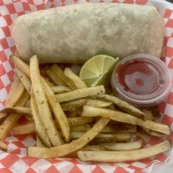 El Chaval Kitchen - Beef fajita burrito with fries