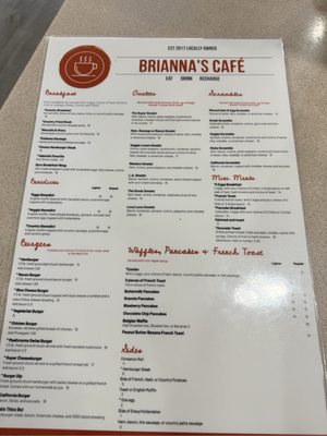 Menu photo 1 Brianna's Cafe Marysville, WA Menu photo 1 Brianna's Cafe Marysville, WA
