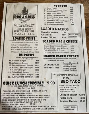 Menu photo 2 My BBQ & Grill Choctaw, OK