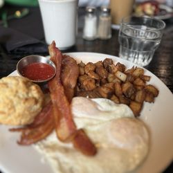 Jazzy Ladies Cafe & Club - Egg Side of Bacon Biscuit Country Potatoes