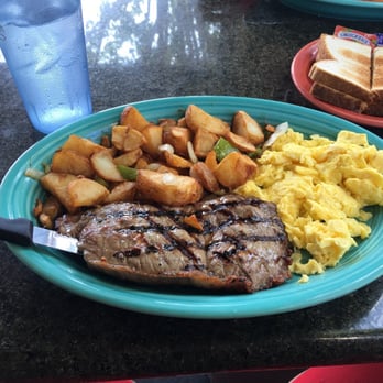 Crest Cafe - NY steak and eggs was delicious - Breakfast & Brunch Near Me - Riverside, California