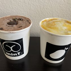 GOTH Creamery - Thick mint on the left and mango sticky rice on the right