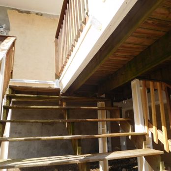 Foxx Home Inspections - Deck built over the stairs. - Home Inspectors Near Me - Bethesda, Maryland Foxx Home Inspections - Deck built over the stairs. - Home Inspectors Near Me - Bethesda, Maryland