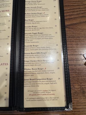 Menu photo 2 Napa Valley Burger Company Sausalito, CA Menu photo 2 Napa Valley Burger Company Sausalito, CA