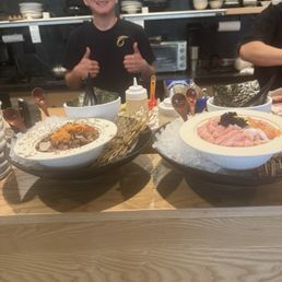 Another beautiful presentation by these sushi chefs. Another beautiful presentation by these sushi chefs.