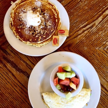 Monkey Business Cafe - Banana Pancake and Veggie Omelette - Sandwiches Near Me - Fullerton, California