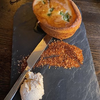 Rusty Pelican - Complementary jalapeño corn bread. Amazing! - Seafood Near Me - Tampa, Florida Rusty Pelican - Complementary jalapeño corn bread. Amazing! - Seafood Near Me - Tampa, Florida