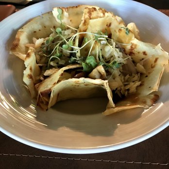 Chez Bacchus - Mushroom crèpe masquerading as tacos? - New American Near Me - Long Beach, California Chez Bacchus - Mushroom crèpe masquerading as tacos? - New American Near Me - Long Beach, California