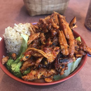 Asia Ginger Teriyaki - Spicy Teriyaki Chicken Bowl with Brown Rice (w/steamed broccoli, carrots and cabbage) $8.20 VERY SPICY! - Asian Fusion Near Me - Seattle, Washington
