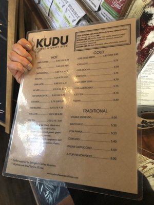 Menu photo 4 Kudu Coffee & Craft Beer Charleston, SC Menu photo 4 Kudu Coffee & Craft Beer Charleston, SC
