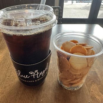 Blue Angel - A refreshing iced coffee and crispy cookies are always a great combo for me!   :) - Bakeries Near Me - Fort Lee, New Jersey