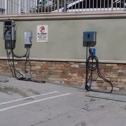 Chevron - New era. Electric car charging stations.