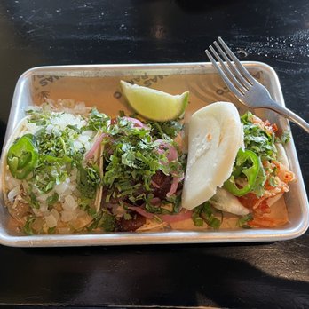 Mas Taco Bar - Taco size is small. Some have nan bread tortillas, other Chinese buns. Interesting - Breakfast & Brunch Near Me - Folsom, California Mas Taco Bar - Taco size is small. Some have nan bread tortillas, other Chinese buns. Interesting - Breakfast & Brunch Near Me - Folsom, California